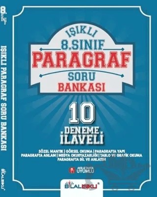 8. Sınıf Paragraf Işıklı Soru Bankası 10 Deneme İlaveli – Kolektif – Bilal Işıklı Yayınları kitap kapağı