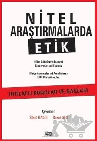 Nitel Araştırmalarda Etik – Kolektif – Anı Yayıncılık kitap kapağı