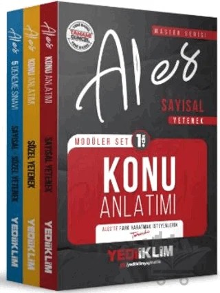 2026 Master Serisi ALES Sayısal-Sözel Yetenek Modüler Set+5 Deneme (3 Kitap) – Kollektif – Yediiklim Yayınları kitap kapağı