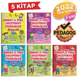 Dikkat ve Zeka Geliştirici Etkinlikler Poşetli 5 Kitap – Kolektif – Gong Çocuk kitap kapağı