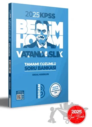 2025 KPSS Vatandaşlık Tamamı Çözümlü Soru Bankası – Erdal Kesekler – Benim Hocam Yayınları kitap kapağı