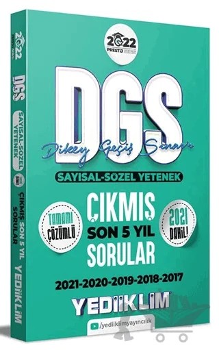 Prestij Serisi DGS Tamamı Çözümlü Son 5 Yıl Çıkmış Sorular – Kolektif – Yediiklim Yayınları kitap kapağı