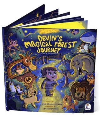 Devin’s Magical Forest Journey – Başak Gümülcinelioğlu – İndigo Çocuk kitap kapağı