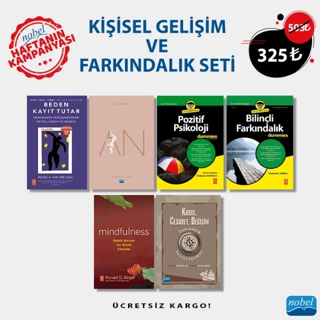 KİŞİSEL GELİŞİM VE FARKINDALIK SETİ – Bessel A. van der Kolk Deniz Altınay Ronald D. Siegel Mehmet Ak, Şahin Kesici Averil Leimon, Gladeana McMahon Shamash Alidina – Haftanın Kampanyası kitap kapağı