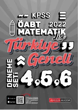 2022 KPSS ÖABT Lise Matematik 4-5-6 (3'lü Deneme) – Kolektif – Pegem Akademi Yayıncılık kitap kapağı