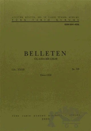 Belleten Sayı: 128 Cilt: 32 – Türk Tarih Kurumu Yayınları kitap kapağı