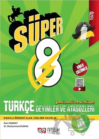 Süper 8 Türkçe Deyimler Ve Atasözleri Yeni Nesil Soru Kitabı – Nuh Kabakcı, Muhammed Duman – Nitelik Yayınları - Bayilik kitap kapağı
