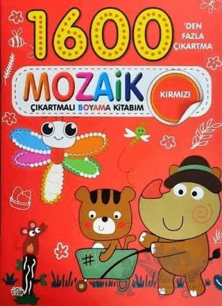 Mozaik Çıkartmalı Boyama Kitabı Kırmızı 1600'den Fazla Çıkartma – Kolektif – 0-6 Yaş Yayınları kitap kapağı