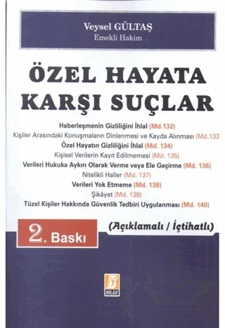 Özel Hayata Karşı Suçlar – Veysel Gültaş – Bilge Yayınevi kitap kapağı