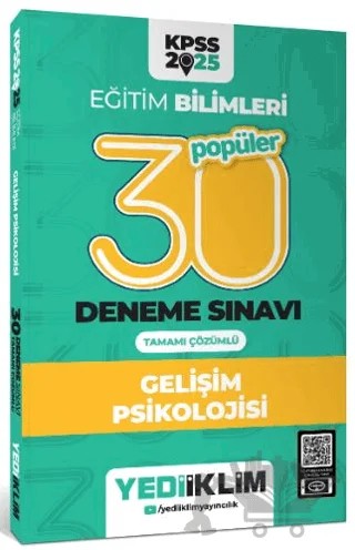 2025 KPSS Eğitim Bilimleri 30 Gelişim Psikolojisi Tamamı Çözümlü Deneme Sınavı – Kolektif – Yediiklim Yayınları kitap kapağı