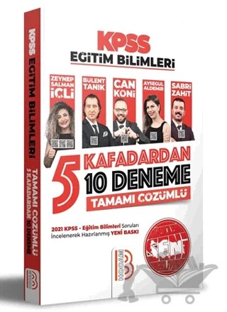 KPSS Eğitim Bilimleri 5 Kafadardan 10 Deneme Tamamı Çözümlü – Ayşegül Aldemir, Bülent Tanık, Can Köni, Sabri Zahit, Zeynep Salman İçli – Benim Hocam Yayınları kitap kapağı