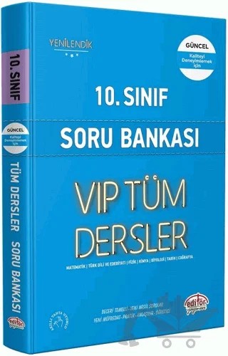 10. Sınıf VIP Tüm Dersler Soru Bankası Mavi Kitap – Kolektif – Editör Yayınevi kitap kapağı