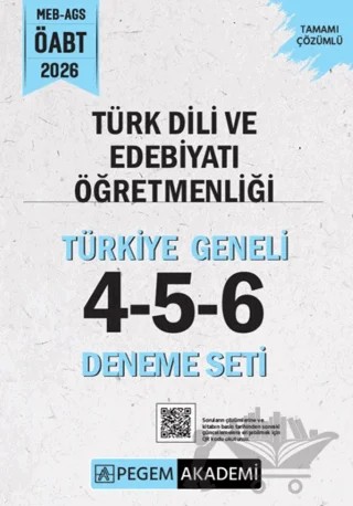 2026 MEB AGS ÖABT Türk Dili ve Edebiyatı Öğretmenliği Tamamı Çözümlü Türkiye Geneli 4-5-6 (3'lü Deneme Seti) – Kolektif – Pegem Akademi Yayıncılık kitap kapağı