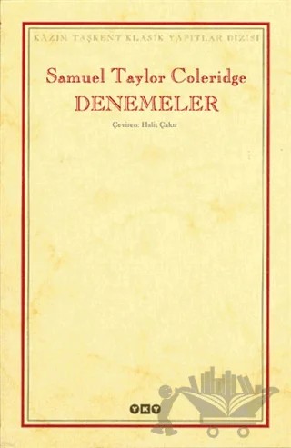Denemeler – Samuel Taylor Coleridge – Yapı Kredi Yayınları kitap kapağı