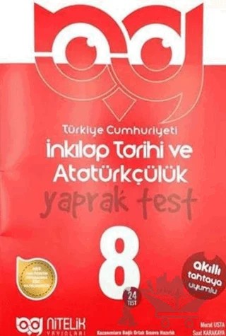 8. Sınıf T.C İnkılap Tarihi ve Atatürkçülük Yaprak Test – Murat Usta, Suat Karakaya – Nitelik Yayınları - Bayilik kitap kapağı