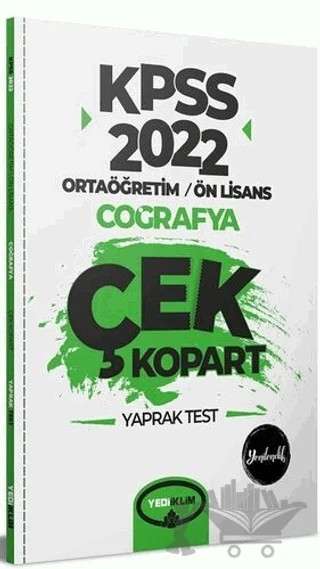 2022 KPSS Ortaöğretim Ön Lisans Genel Kültür Coğrafya Çek Kopart Yaprak Test – Kolektif – Yediiklim Yayınları kitap kapağı