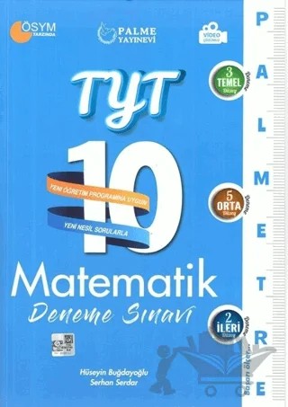 Palme YKS TYT Matematik 10 Deneme Palmetre Video Çözümlü – Hüseyin Buğdayoğlu, Serhan Serdar – Palme Yayınları kitap kapağı