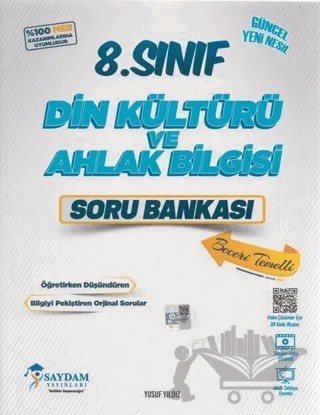 8. Sınıf Din Kültürü ve Ahlak Bilgisi Soru Kitabı – Yusuf Yıldız – Saydam Yayınları kitap kapağı