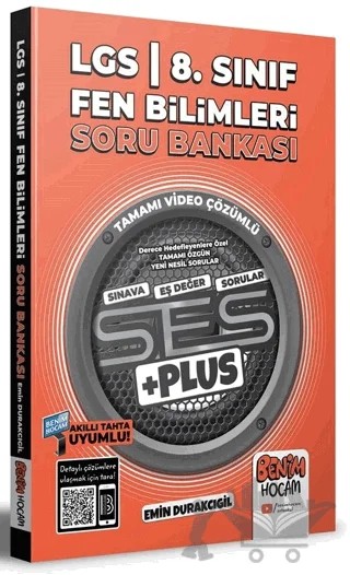 8. Sınıf LGS Fen Bilimleri Ses Plus Soru Bankası Video Çözümlü – Emin Durakçıgil – Benim Hocam Yayınları kitap kapağı