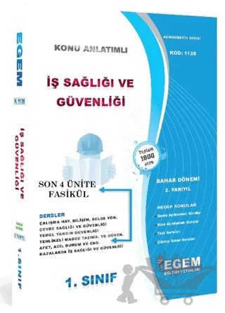 1. Sınıf İş Sağlığı ve Güvenliği (Bahar Dönemi) – Kolektif – Egem Eğitim Yayınları kitap kapağı