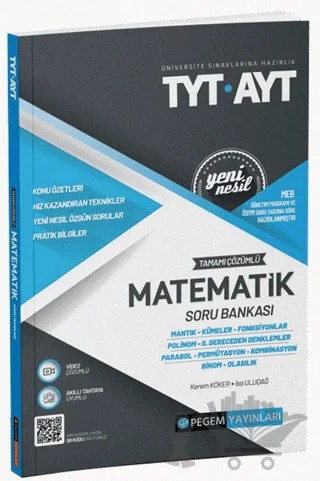 2022 TYT AYT Matematik Tamamı Çözümlü Soru Bankası – Kolektif – Pegem Akademi Yayıncılık kitap kapağı