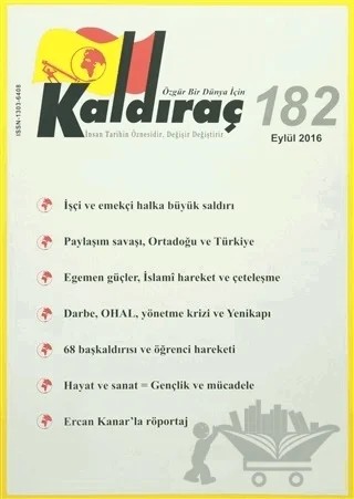 Kaldıraç Dergisi Sayı: 182 Eylül 2016 – Kaldıraç Yayınevi kitap kapağı