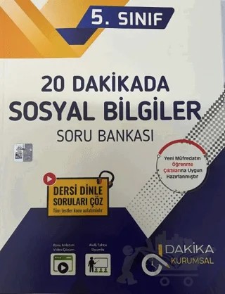 5. Sınıf 20 Dakikada Sosyal Bilgiler Soru Bankası – Kolektif – Dakika Yayınları kitap kapağı