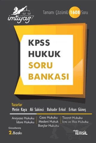İmtiyaz KPSS Hukuk Soru Bankası – Metin Kaya, Ali Sakinci, Erhan Güneş, Bahadır Erkol – Temsil Kitap kitap kapağı