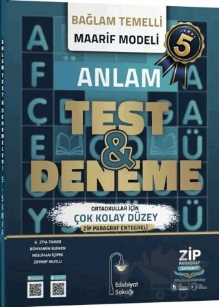5. Sınıf Anlam Maarif Model Test ve Deneme – A. Ziya Tamer, Bünyamin Elemen – Edebiyat Sokağı Yayınları kitap kapağı