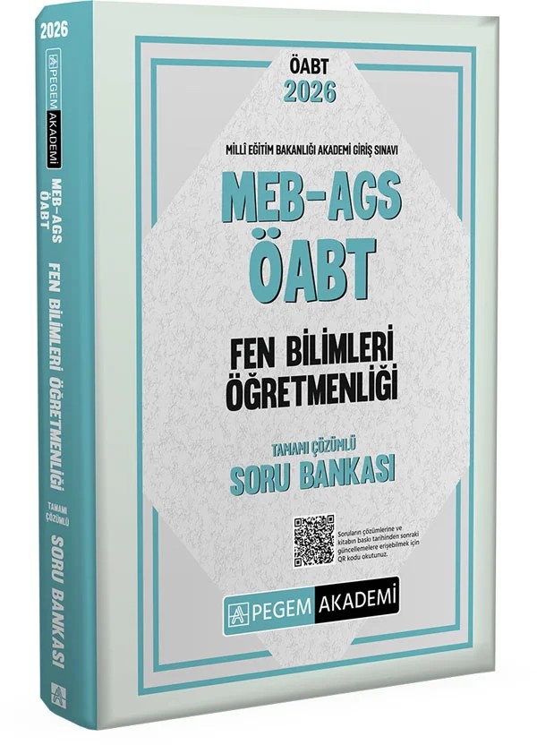 2026 MEB AGS ÖABT Fen Bilimleri Öğretmenliği Tamamı Çözümlü Soru Bankası – Pegem Akademi Yayıncılık kitap kapağı