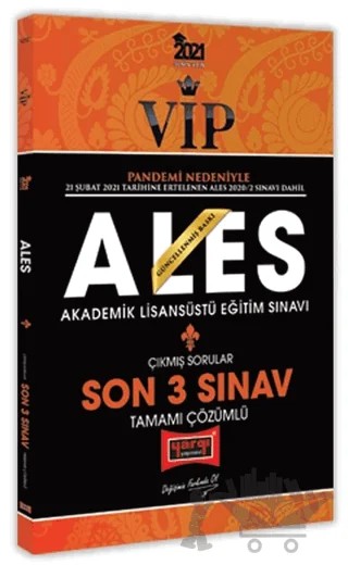 2021 ALES VIP Son 3 Sınav Tamamı Çözümlü Çıkmış Sorular – Kolektif – Yargı Yayınevi kitap kapağı