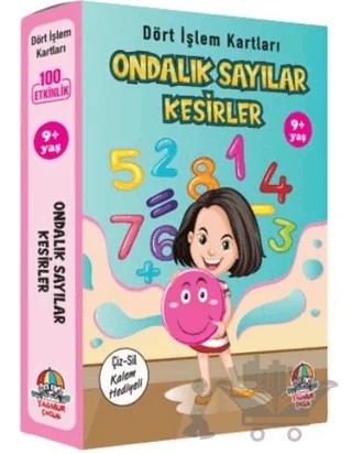 Ondalık Sayılar Kesirler - Dört İşlem Kartları 9+ Yaş – Kolektif – Yağmur Çocuk kitap kapağı