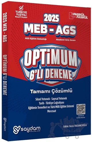 2025 MEB AGS Optimum 6'lı Deneme – Kollektif – Saydam Yayınları kitap kapağı