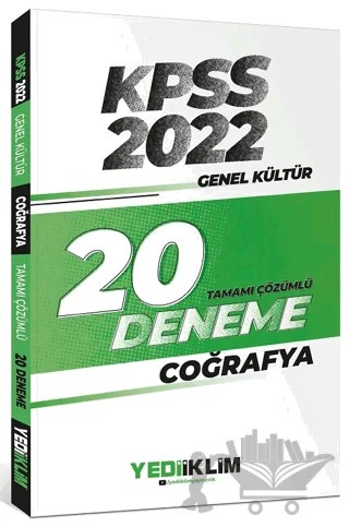2022 KPSS Genel Kültür Coğrafya Tamamı Çözümlü 20 Deneme Sınavı – Kolektif – Yediiklim Yayınları kitap kapağı