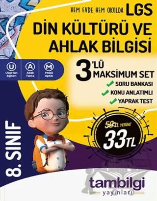 8. Sınıf LGS Din Kültürü ve Ahlak Bilgisi 3'lü Maksimum Set – Kolektif – Tambilgi Yayınları kitap kapağı