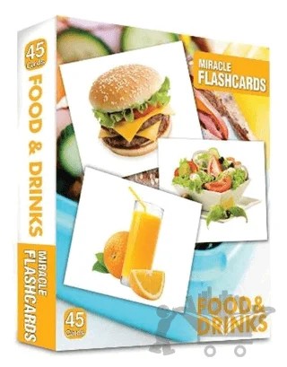 Miracle Flashcards - Food and Drink-Box 45 Cards – Kolektif – MK Publications kitap kapağı