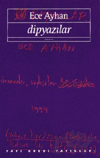 Dipyazılar – Ece Ayhan – Yapı Kredi Yayınları kitap kapağı