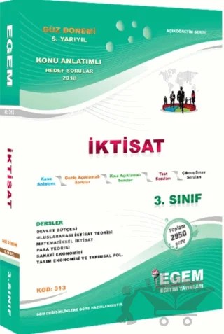 3. Sınıf İktisat Konu Anlatımlı Soru Bankası Güz Dönemi 5. Yarıyıl – Kolektif – Egem Eğitim Yayınları kitap kapağı