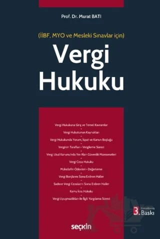 Vergi Hukuku (MYO) – Murat Batı – Seçkin Yayıncılık kitap kapağı