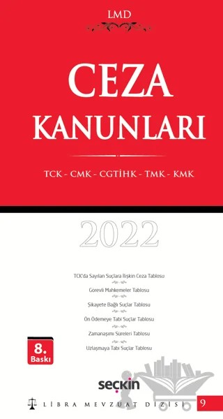 Ceza Kanunları – Mutlu Dinç, Çilem Bahadır, Ezel Üner – Seçkin Yayıncılık kitap kapağı