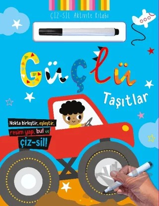 Çiz – Sil Aktivite Kitabı Güçlü Taşıtlar – Kolektif – İndigo Çocuk kitap kapağı