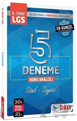 8. Sınıf LGS Konu Analizli 5 Deneme – Kolektif – Sınav Yayınları kitap kapağı