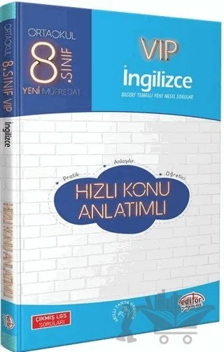 8. Sınıf VIP İngilizce Hızlı Konu Anlatımlı – Kolektif – Editör Yayınevi kitap kapağı