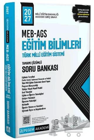 2027 MEB-AGS Eğitim Bilimleri ve Türk Milli Eğitim Sistemi Soru Bankası – Kolektif – Pegem Akademi Yayıncılık kitap kapağı