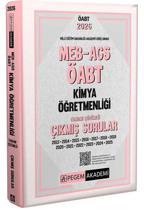 2026 MEB AGS ÖABT Kimya Öğretmenliği Tamamı Çözümlü Çıkmış Sorular – Değerli Öğretmen Arkadaşlarımız – Pegem Akademi Yayıncılık kitap kapağı