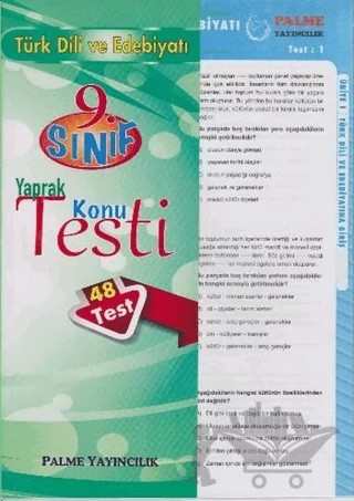 9. Sınıf Türk Dili ve Edebiyatı Yaprak Konu Testi (48Test) – Özgür Özyurt, Sibel Vural – Palme Yayınları kitap kapağı