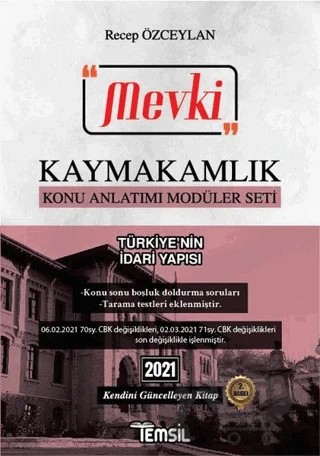 2021 Mevki Kaymakamlık Konu Anlatımı Modüler Seti - Türkiye'nin İdari Yapısı – Recep Özceylan – Temsil Kitap kitap kapağı