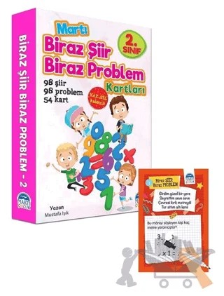 2. Sınıf Biraz Şiir Biraz Problem Kartları - Yaz Sil Kalemli – Mustafa Işık – Martı Çocuk Yayınları kitap kapağı