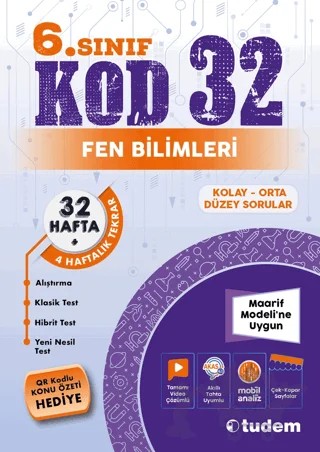 6. Sınıf Fen Bilimleri Kod 32 – Kolektif – Tudem Yayınları - Bayilik kitap kapağı
