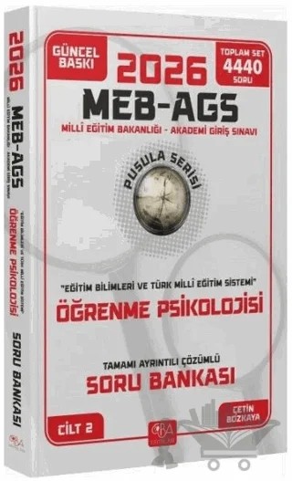 2026 MEB-AGS Eğitim Bilimleri Öğrenme Psikolojisi Soru Bankası Çözümlü – Çetin Bozkaya – CBA Akademi kitap kapağı